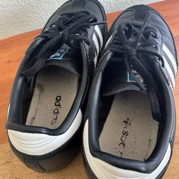 adidas Black & White Samba Leather Sneakers - Picture 5 of 5